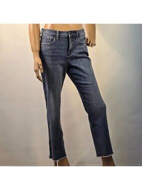 NYDJ Sheri Slim Jeans Lift Tuck Size 8 Beige Cotton Blend Fit Is Everything